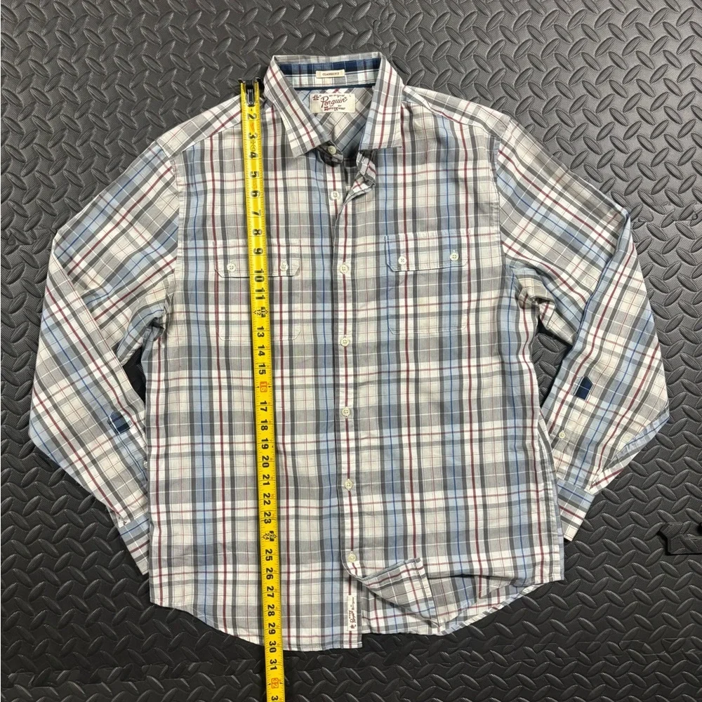 Original Penguin Plaid Button Down Shirt Men’s Classic Fit Long Sleeve - Picture 10 of 12